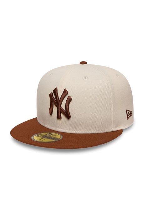 New Era 59FIFTY Fitted New York Yankees MLB League Essentials Cap Cream Brown Unisex NEW ERA | Caps | 60951074-